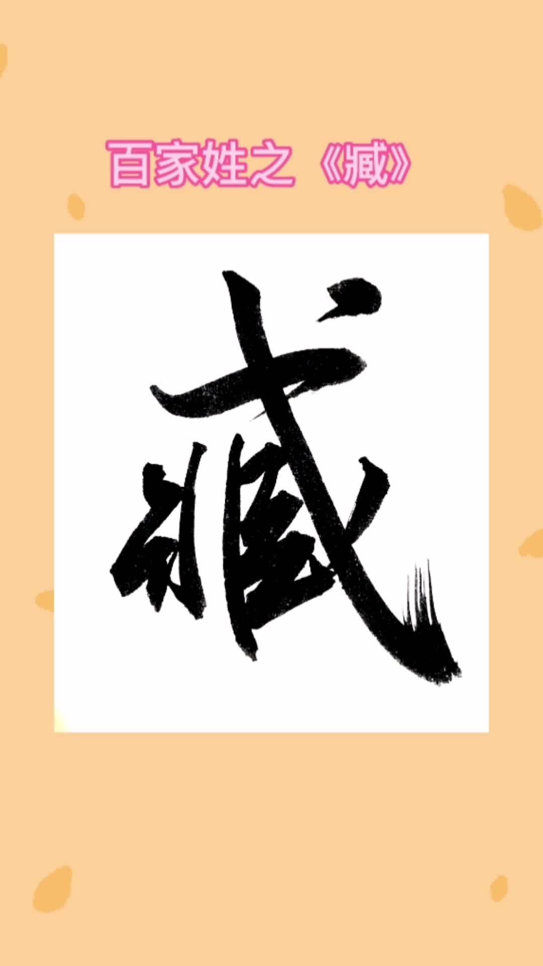 臧姓 手写 原创书法 百家姓 练字 @抖音短视频