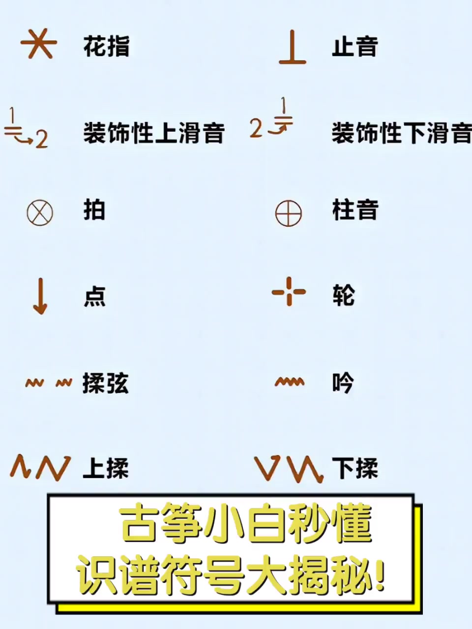 古筝小白秒懂,识谱符号大揭秘!