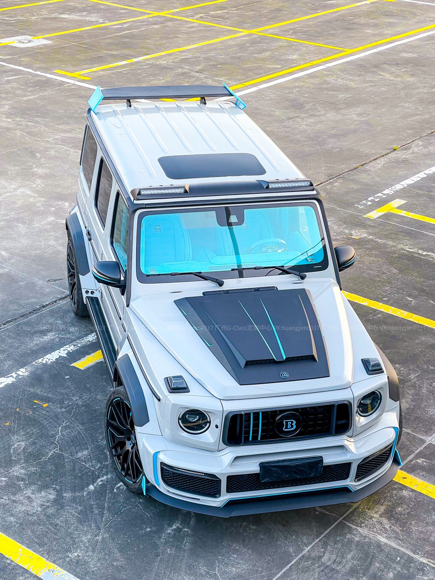 奔驰g63改巴博斯g900内饰定制瓦尔登蓝