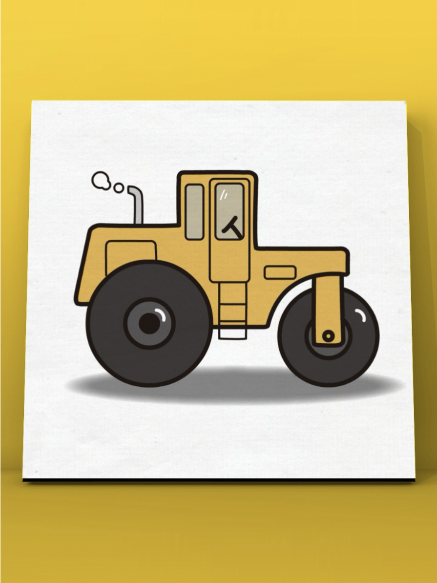 工程车系列,压路机简笔画