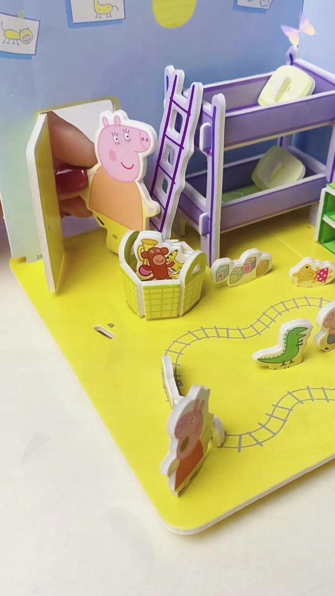 小猪佩奇3d立体 拼图,锻炼孩子 动手能力 和 专注力 益智玩具-度小视