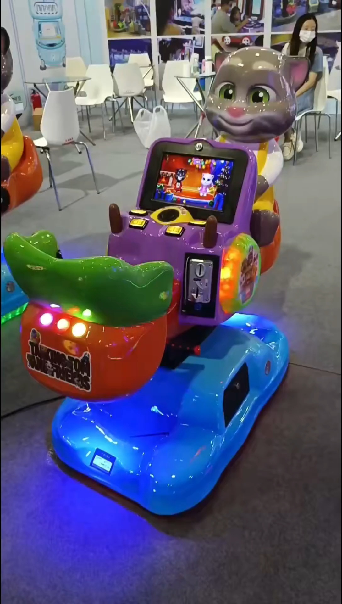 汤姆猫摇摇车跷跷板儿童摇摆机双人位投币机-度小视