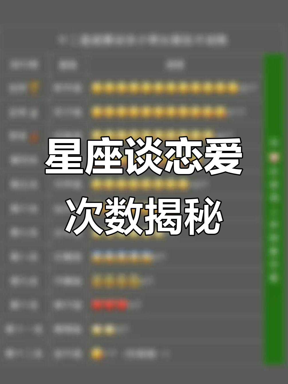 谈恋爱次数
