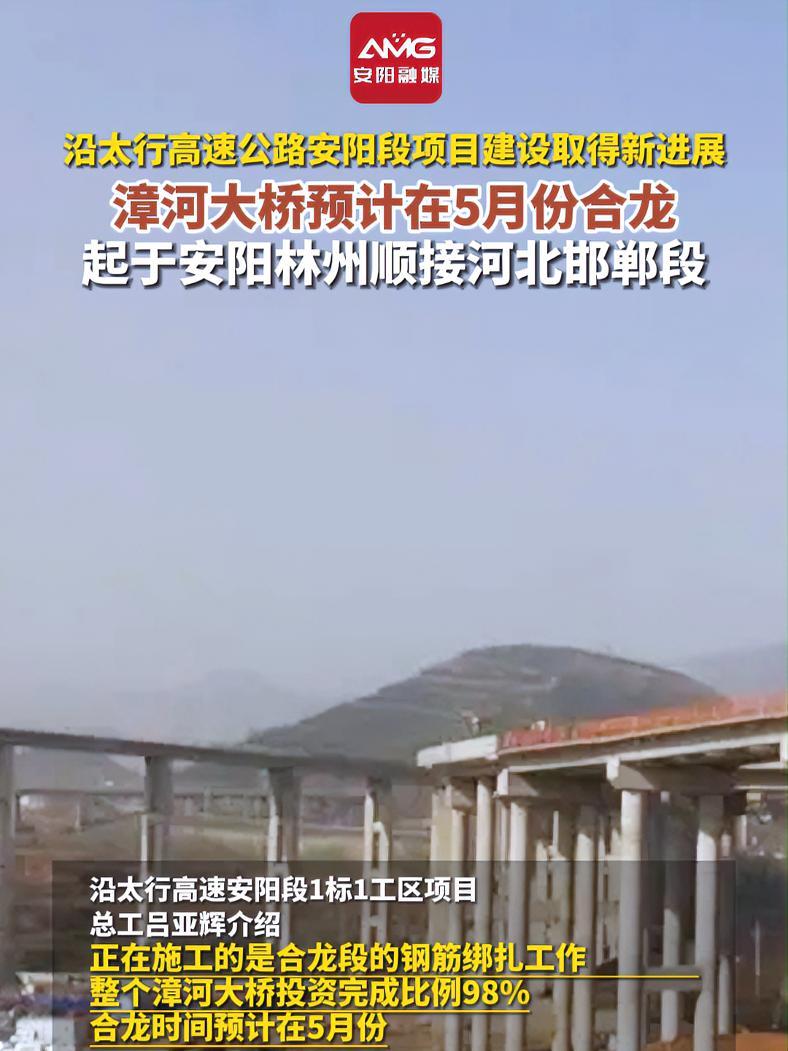 漳河大桥预计在5月份合龙沿太行高速公路安阳段项目建设取得新进展