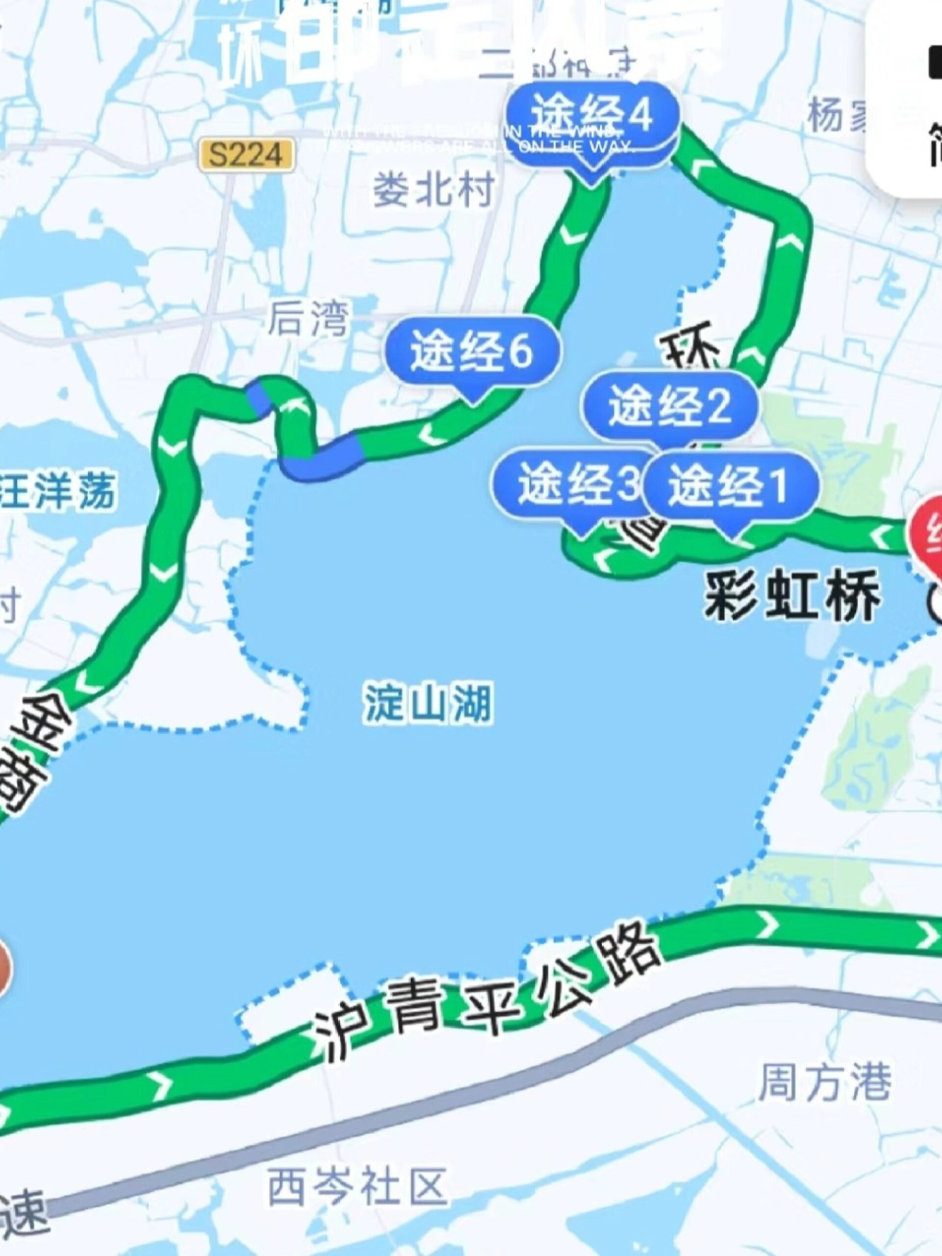 淀山湖环湖骑行路线图片