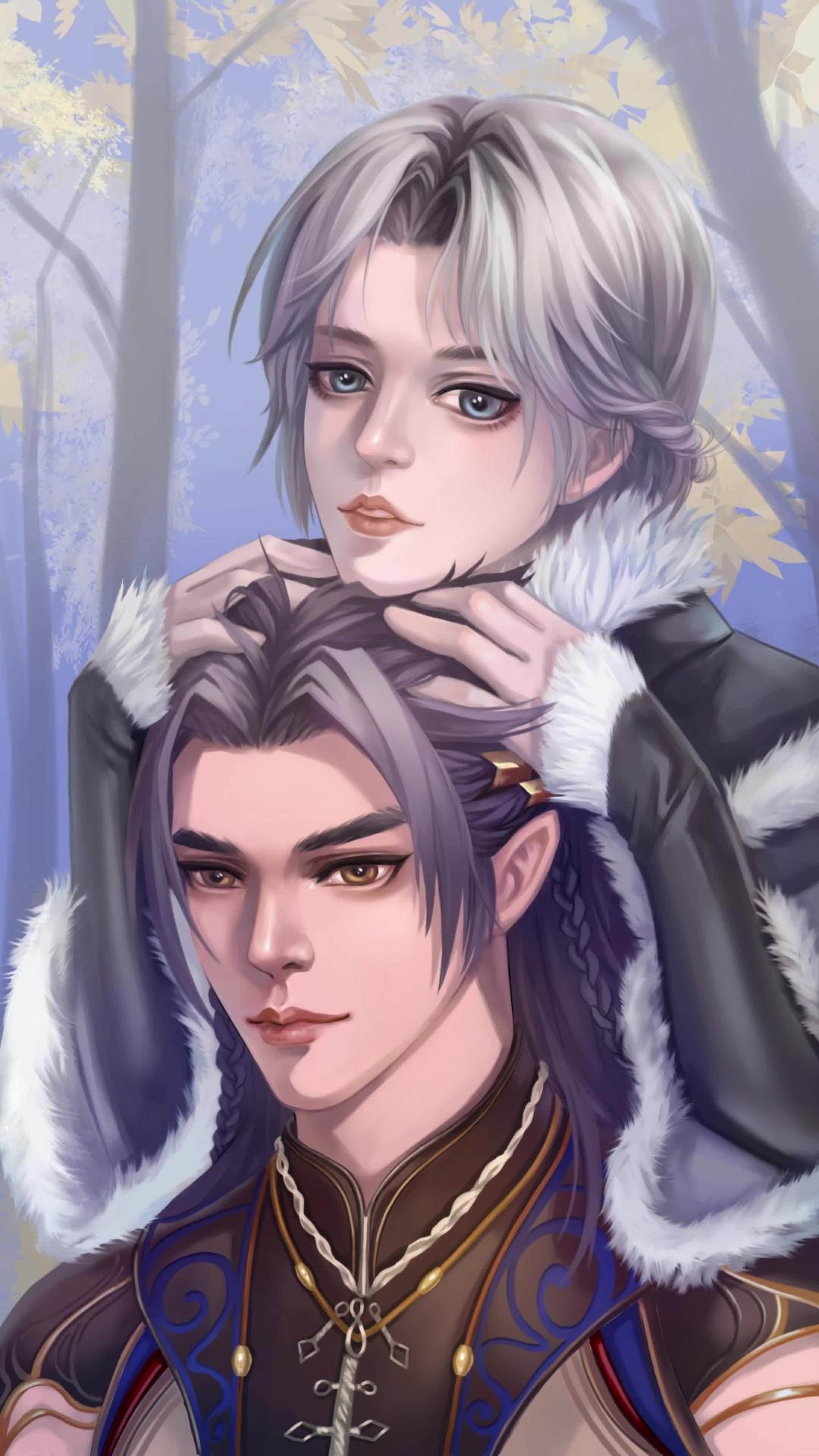 我也有动态图啦~ 天宝伏妖录白鹿x莫日根 绘画 板绘 这谁顶得住啊-度