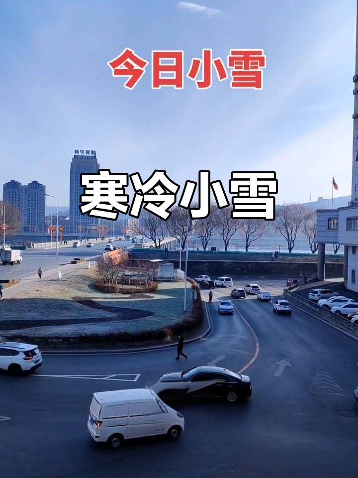 小雪时节,寒潮来袭,雪花飘落,气温骤降