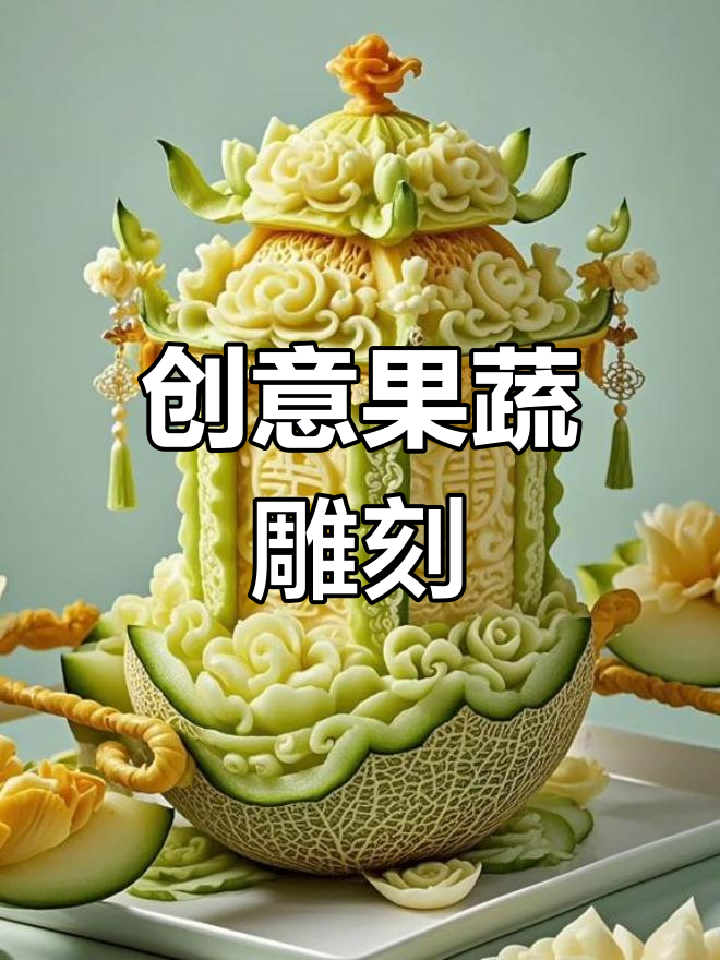 果蔬雕刻创意展示,水果变艺术