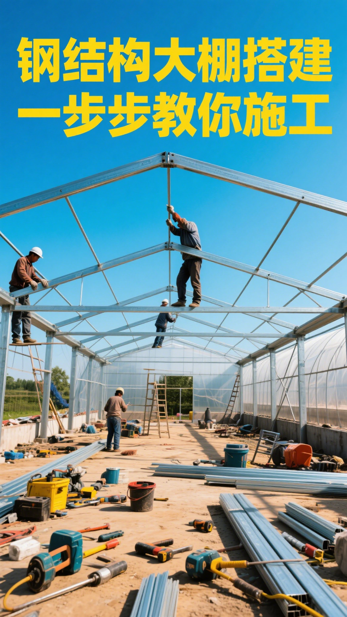 钢结构大棚搭建,一步步教你施工