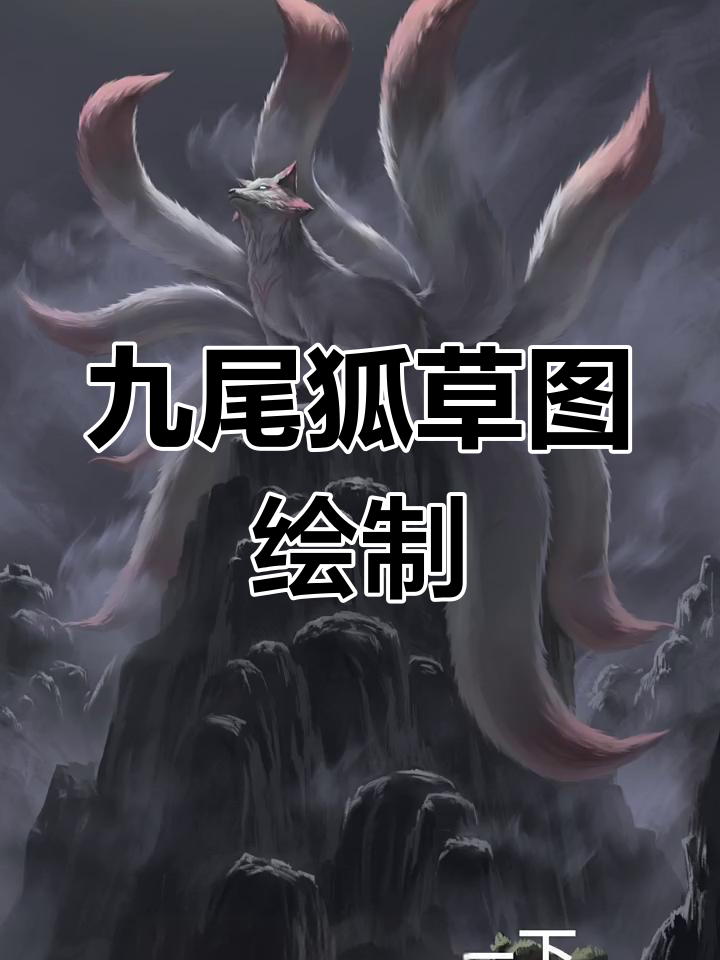 九尾狐黑白稿刻画,细节待完善