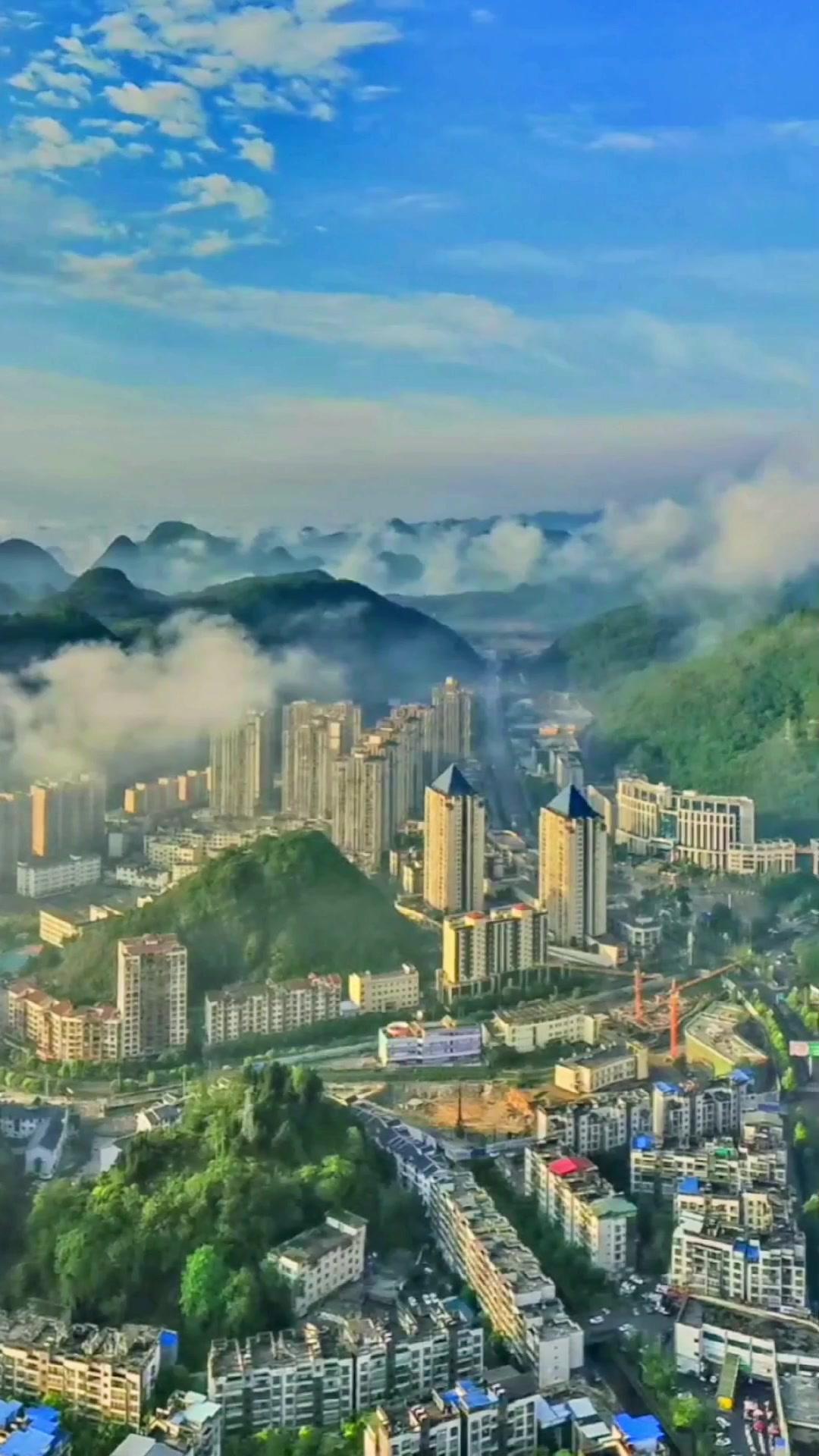 你们要的长顺县城晨雾全景大片都在这里 云雾缭绕人间仙境 仙境云海