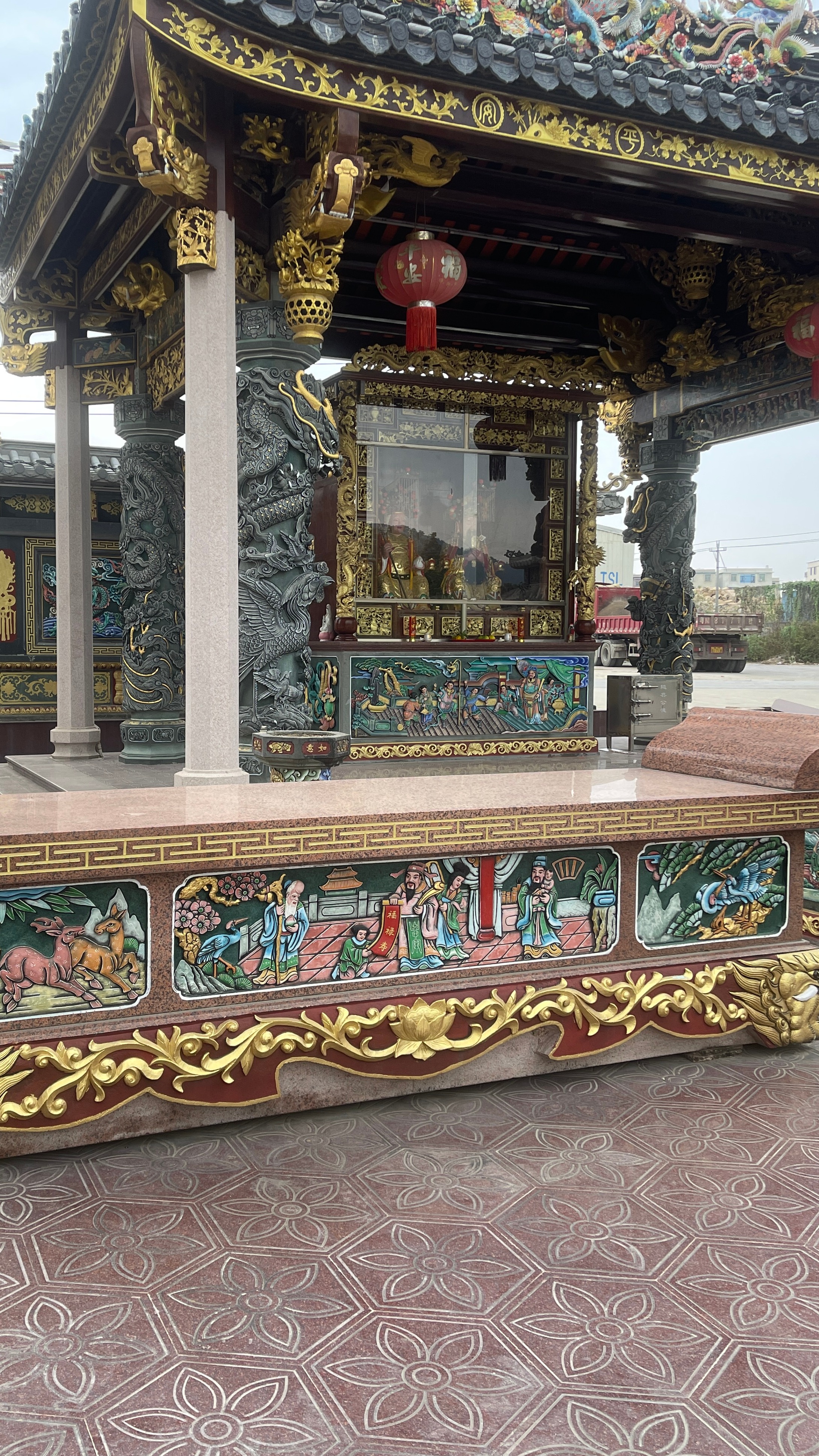 福禄寿主题石雕供桌 祠堂寺庙石雕供桌