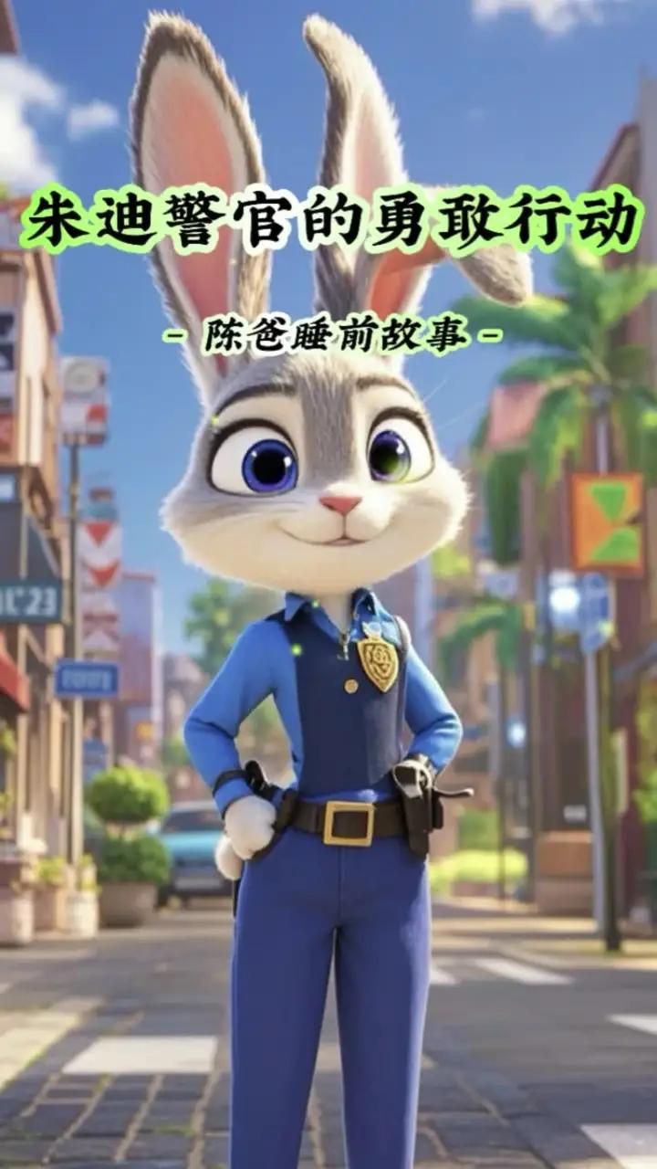 儿童睡前故事《朱迪警官的勇敢行动》迪士尼动画亲子育儿绘本 兔子