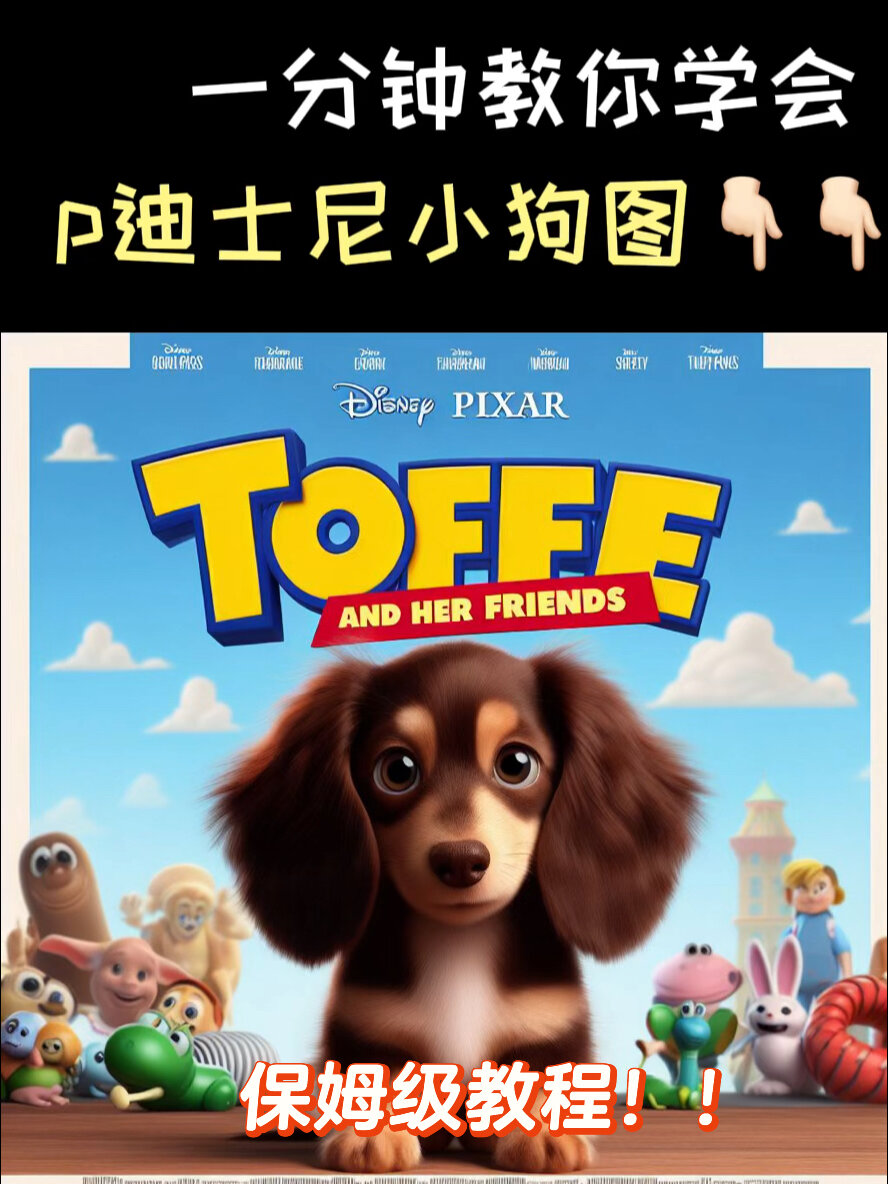 巨无敌详细的迪士尼小狗海报图教程来啦!