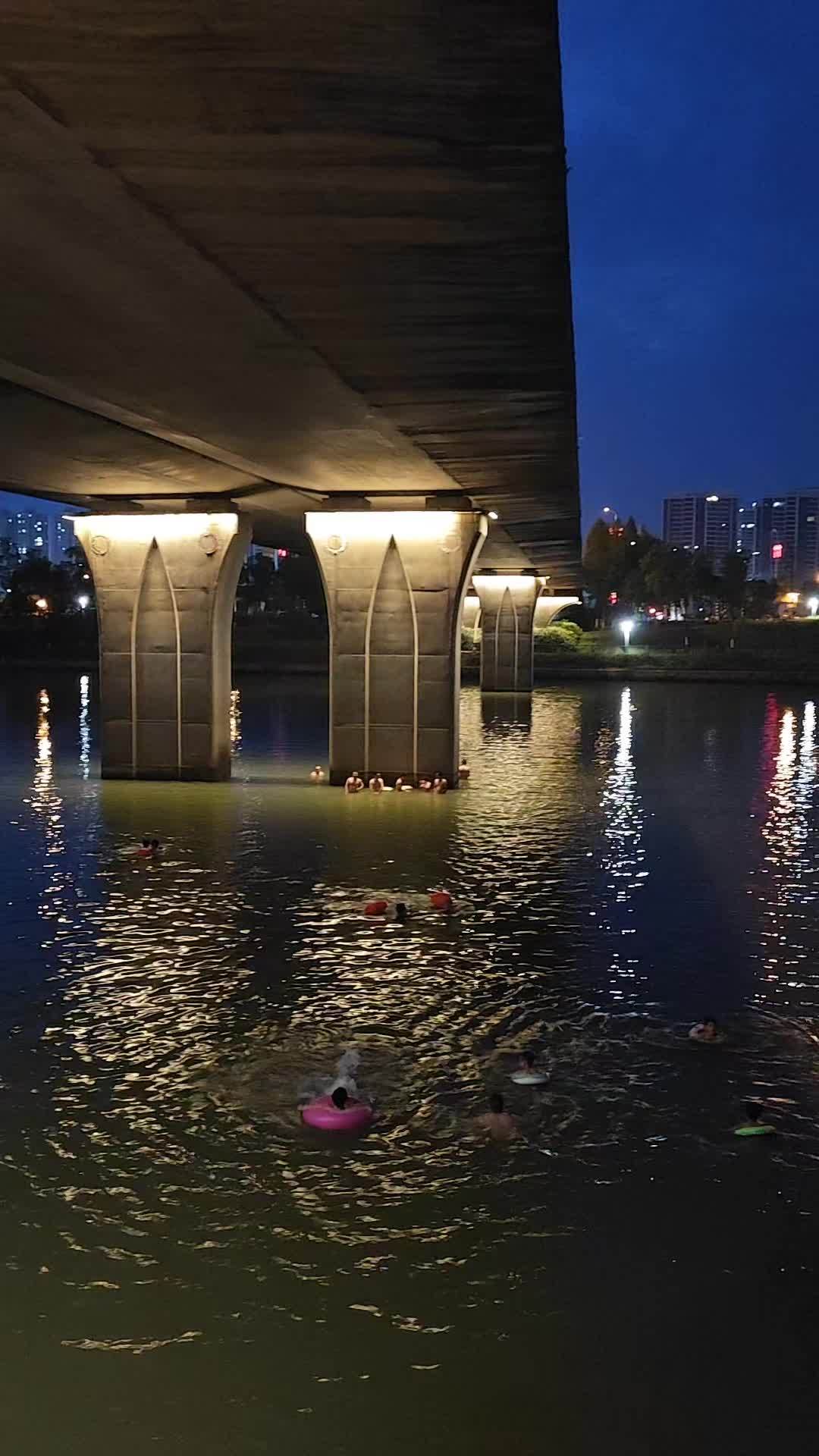 浏阳河夜景实拍照片图片