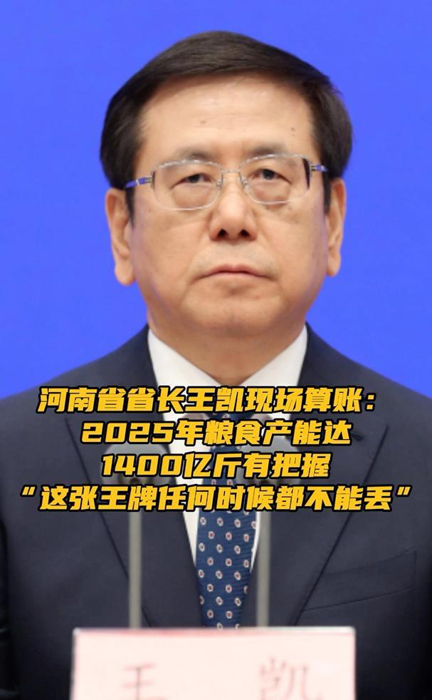 河南省省长王凯 现场算账:2025年粮食产能达1400亿斤有把握