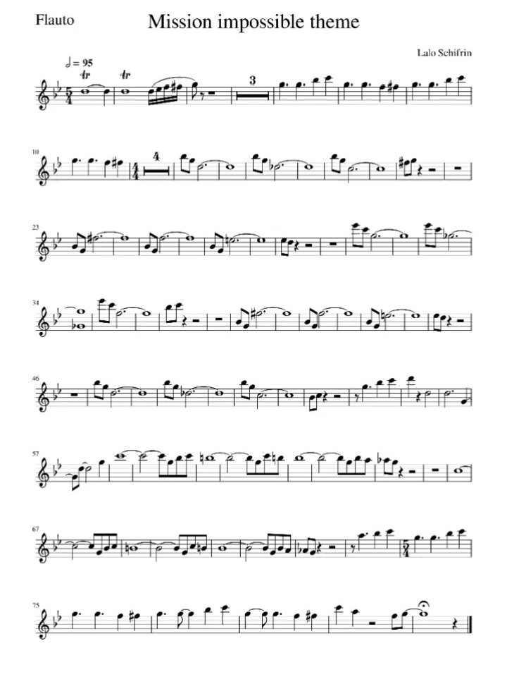 长笛谱|《碟中谍》附钢琴谱