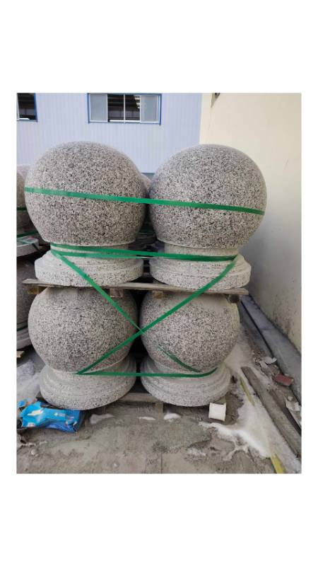 花岗岩石球 挡车球厂家 定制加工挡车球 芝麻灰石球厂家-度小视