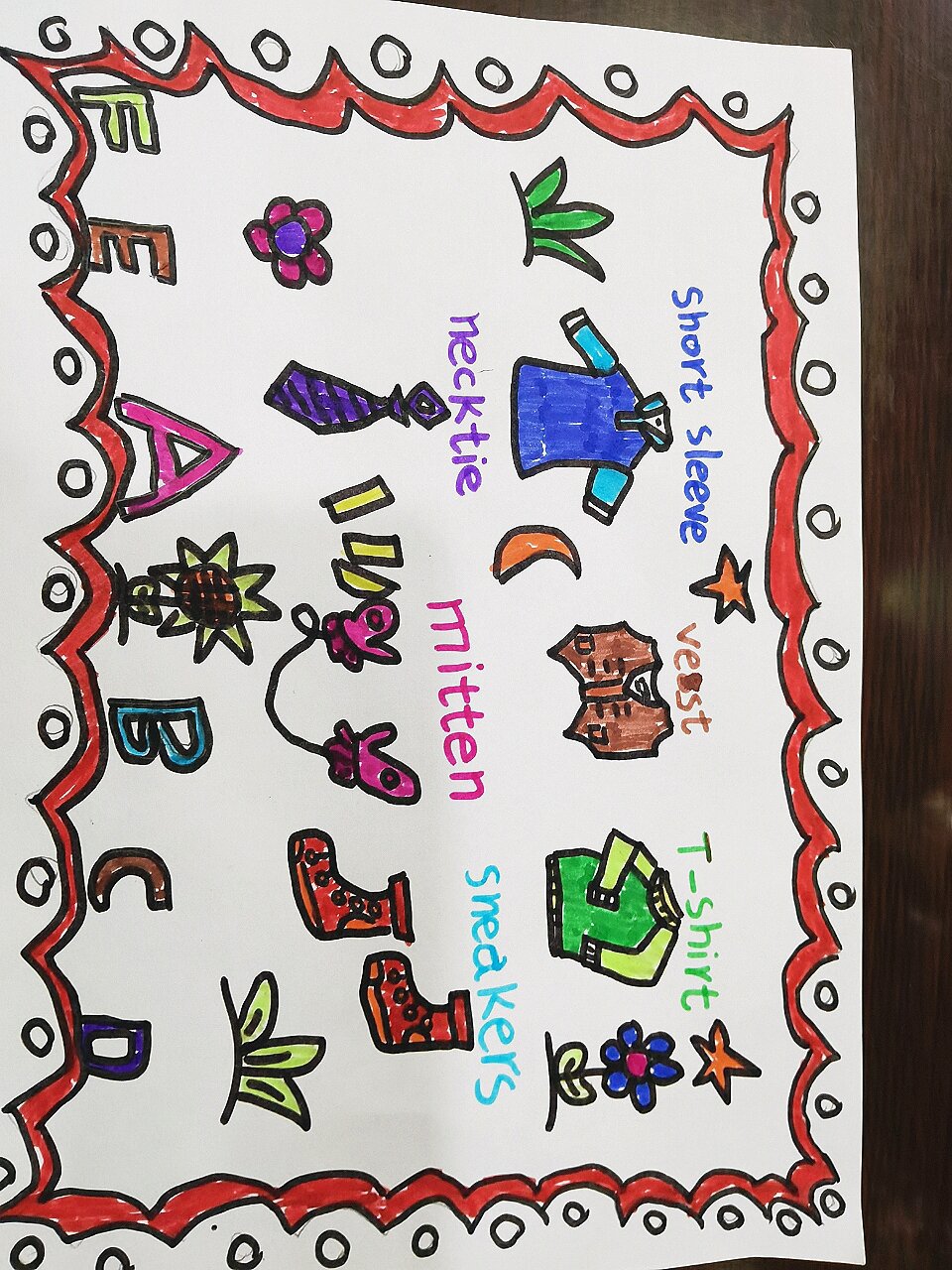 英语衣服主题海报