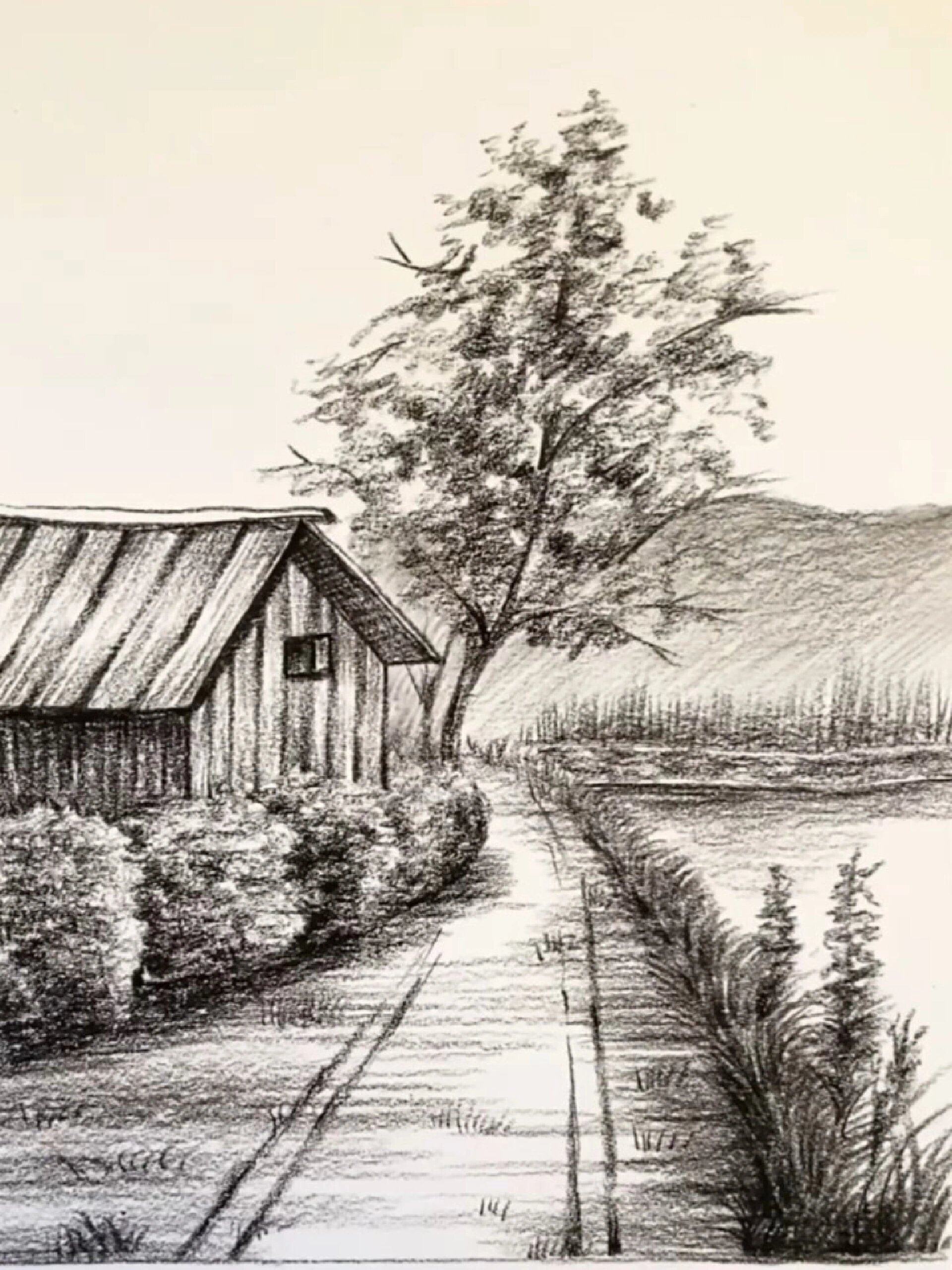 一分钟学会画乡村 乡间的小路 乡村风景画