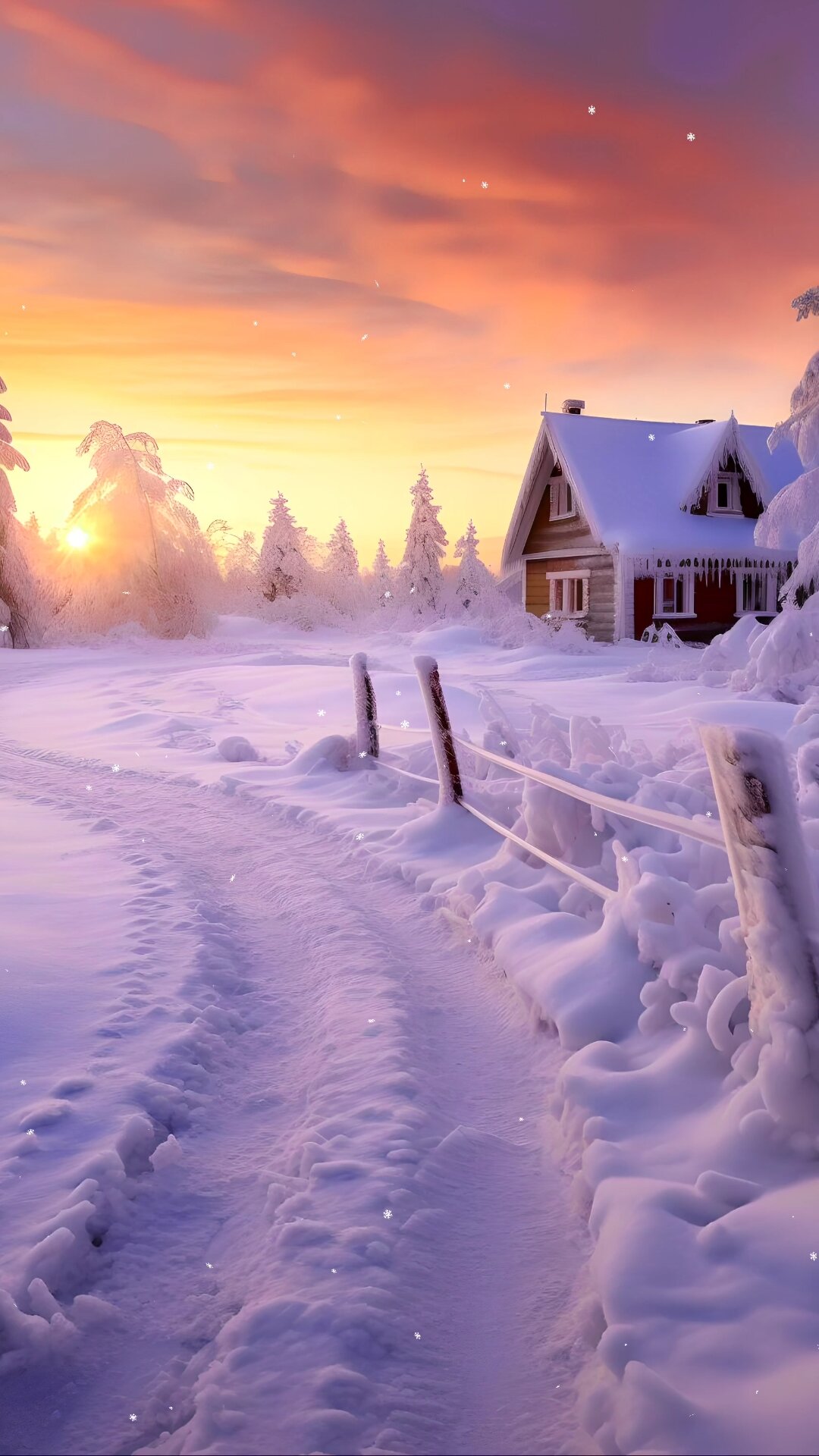 冬天雪景 唯美意境