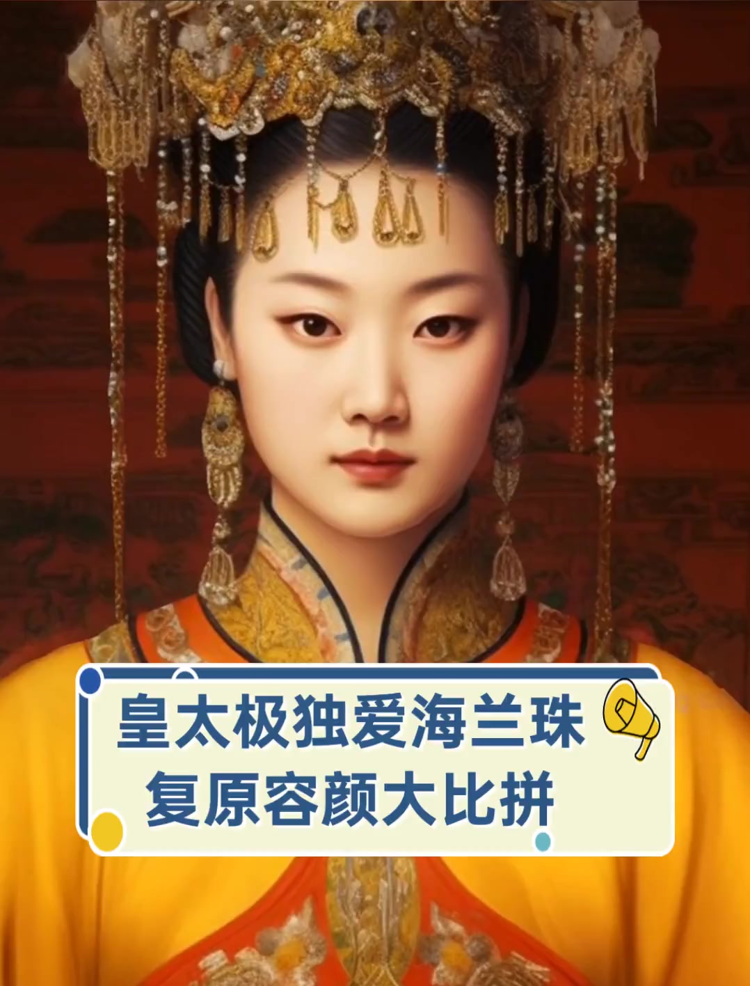 皇太极独爱海兰珠,复原容颜大比拼
