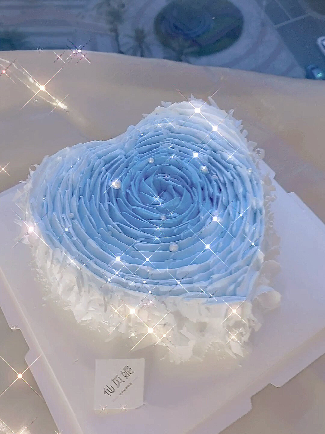 绝美!广州首家海洋之心 冰蓝色浪漫心形蛋糕