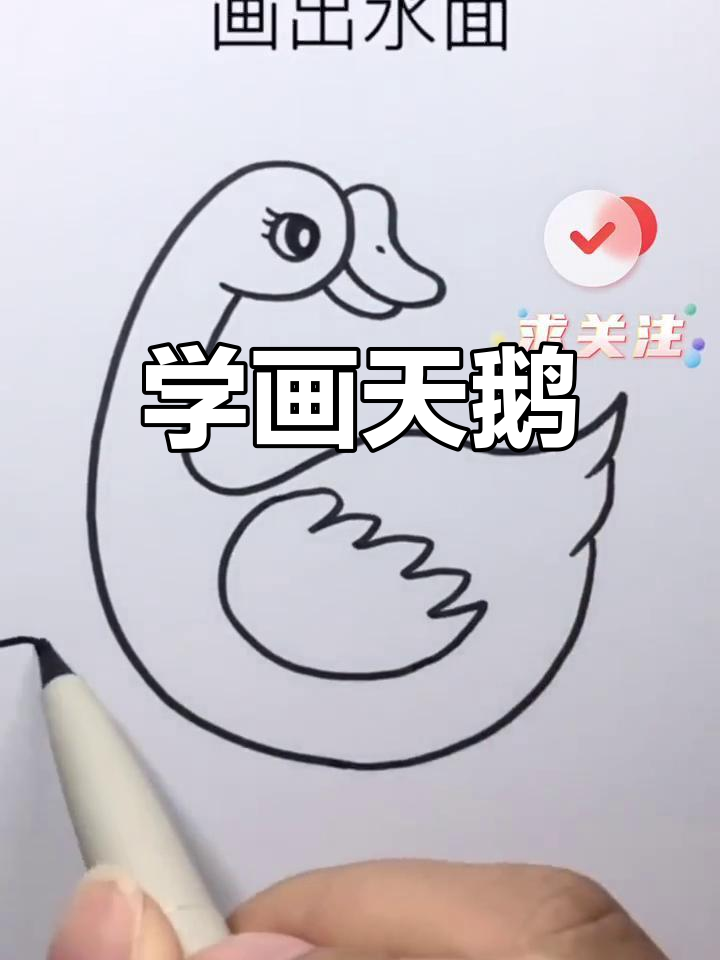 怎样画天鹅 简单图片