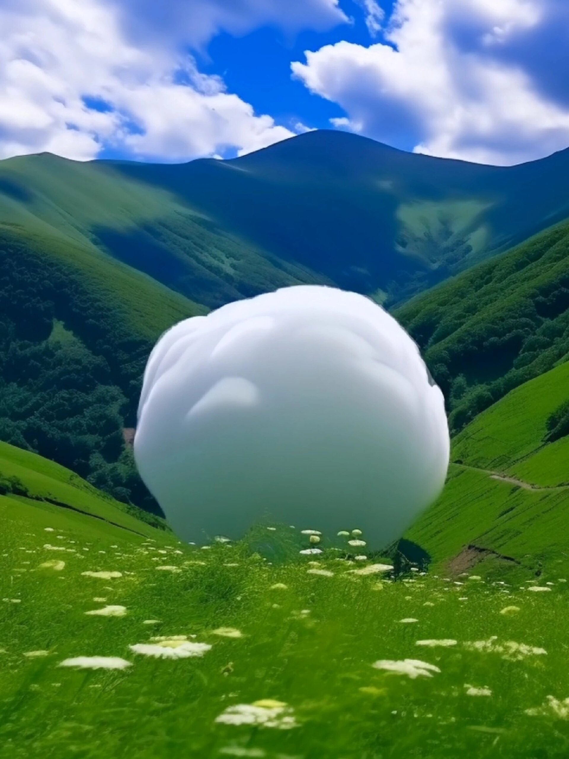 大山里的"落地云"太美了,非常罕见