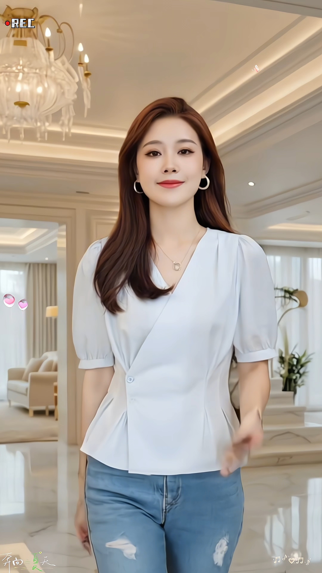 看着美丽的美女,穿着修身得体的衣服