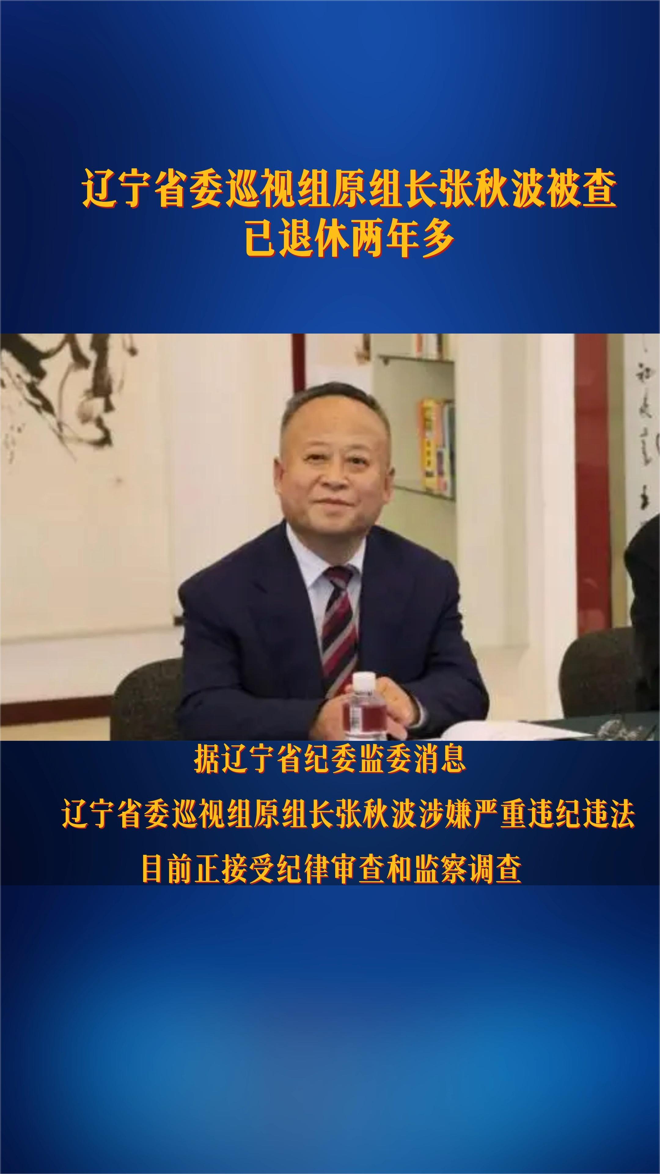 辽宁省委巡视组原组长张秋波被查已退休两年多