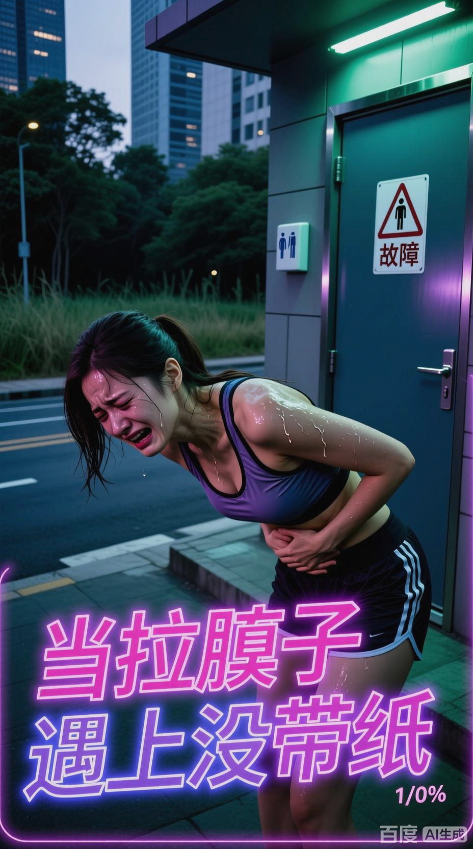 美女尴尬拉肚子瞬间
