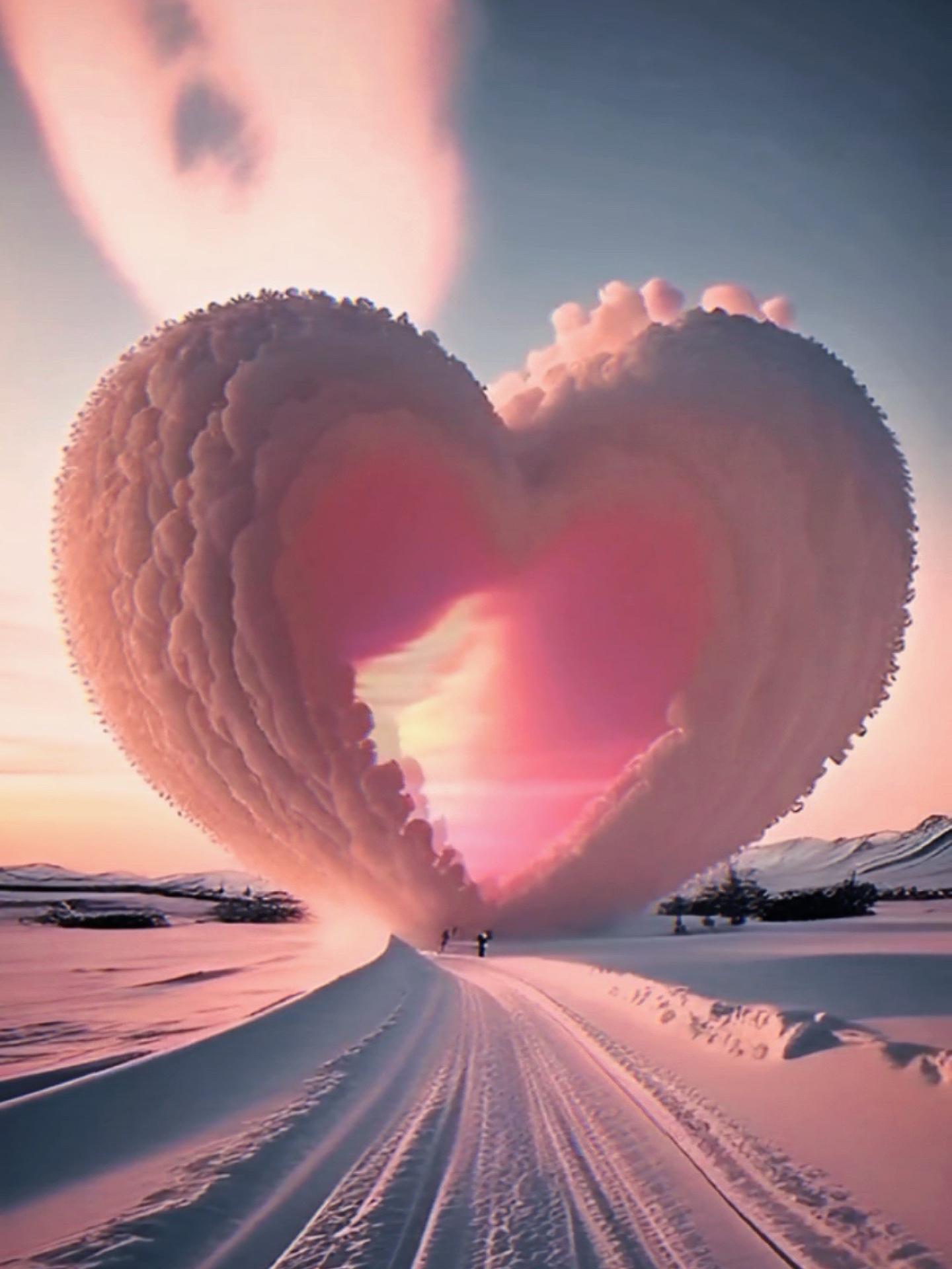 心形云 治愈系风景 治愈系 一切随云彩一般心型-度小视