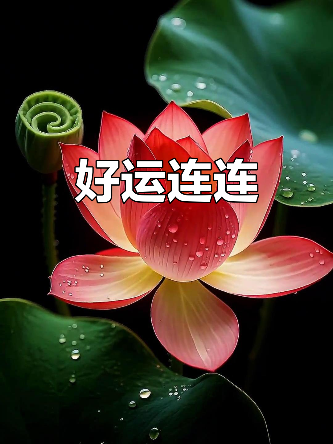 荷花盛开,好运连连,福气满满,生活如诗般美好