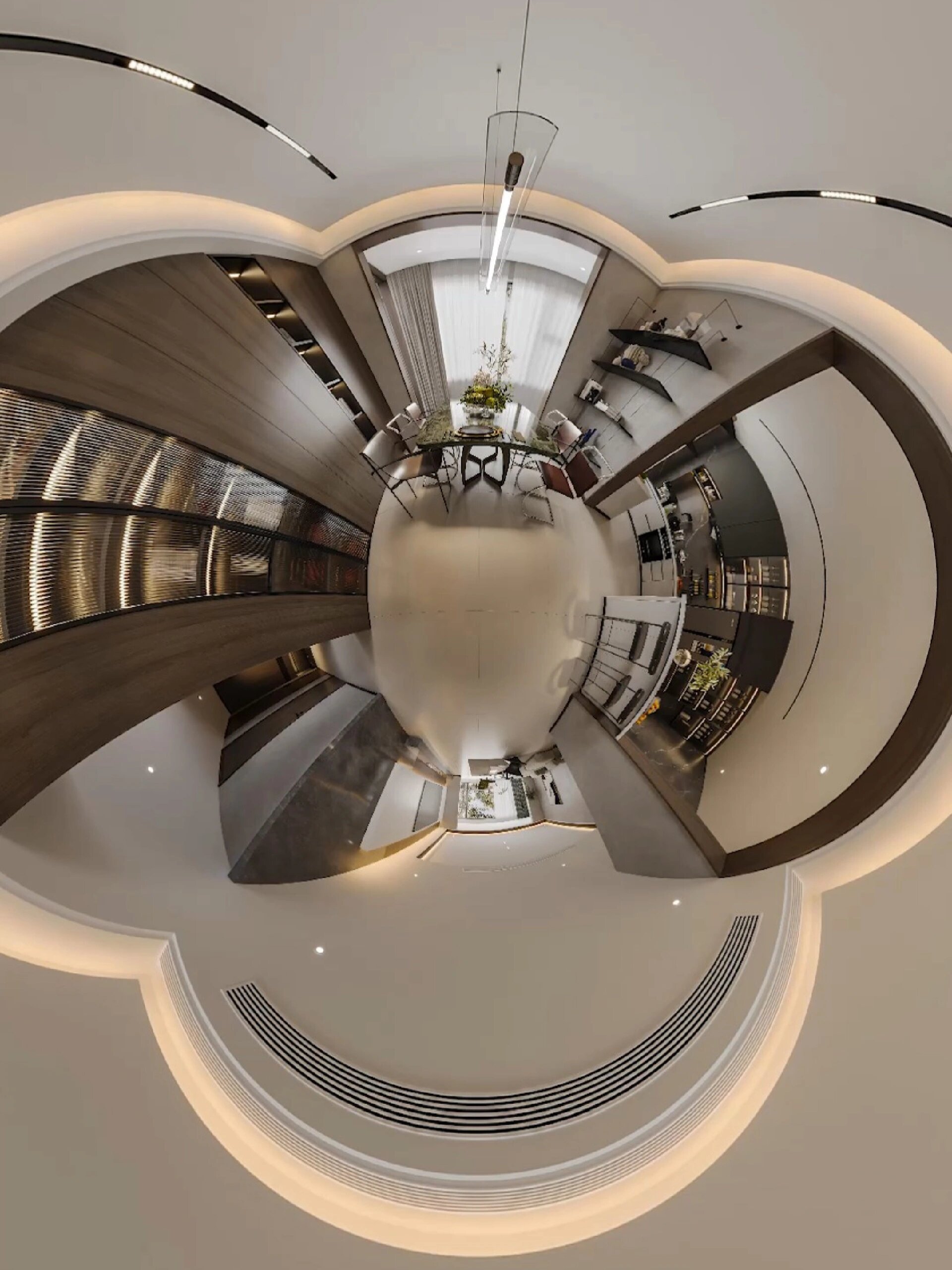 意式轻奢风格家装全景设计|3d装修效果图