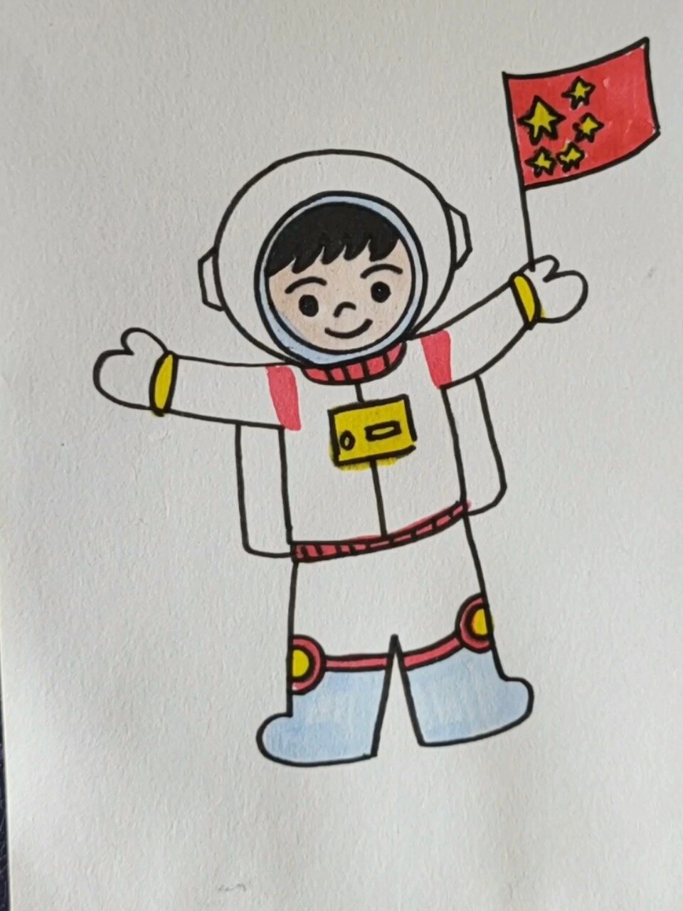 儿童创意简笔画宇航员
