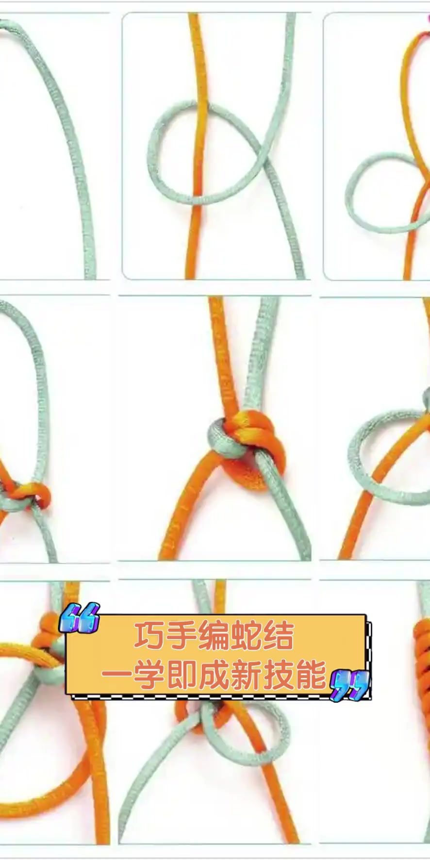 巧手编蛇结,一学即成新技能