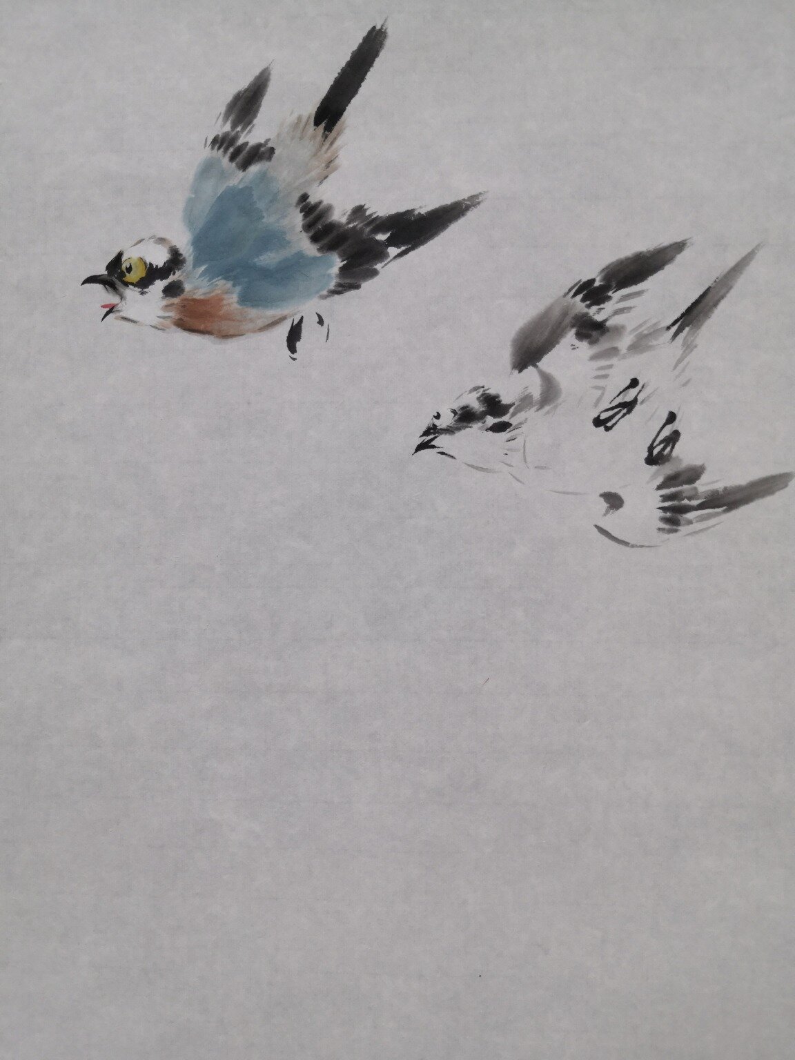 写意画法白头翁(一)