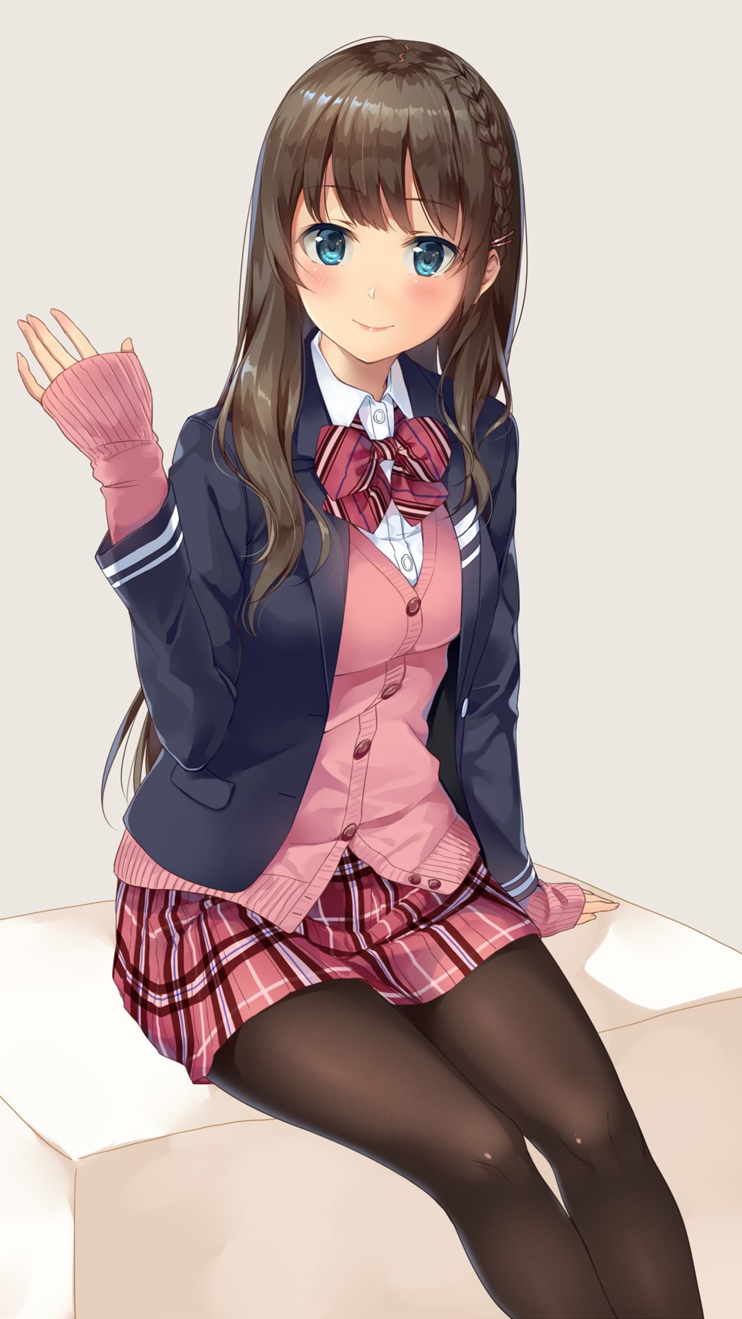 动漫jk插画,穿着制服的少女,青涩的令人怀念的学生时代