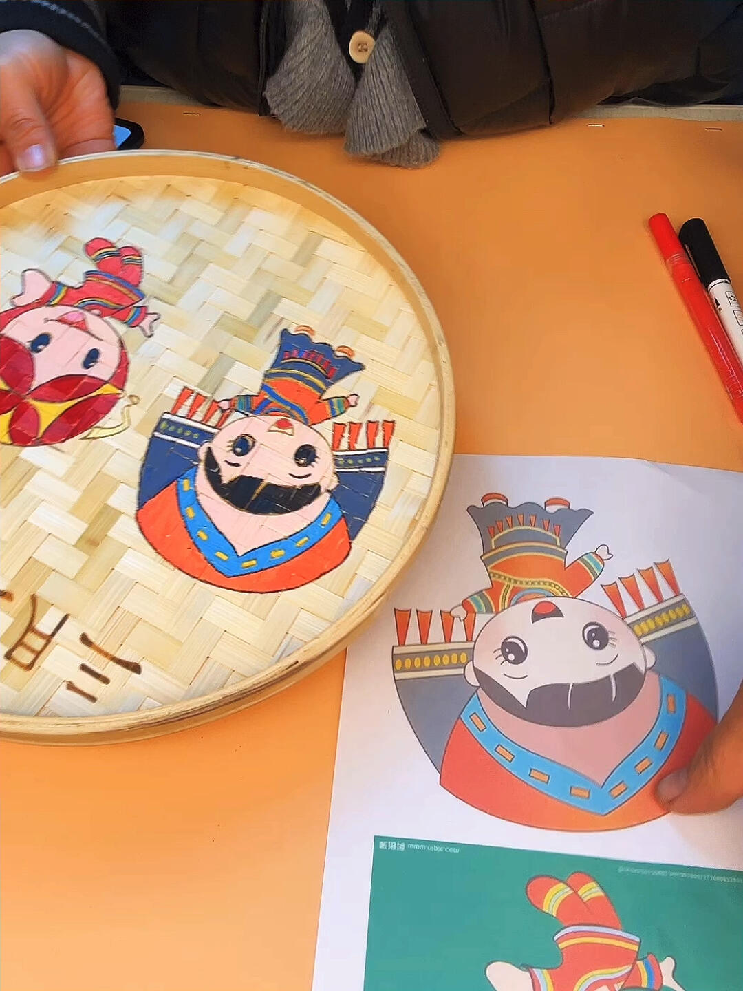 簸箕石头画 三月三主题