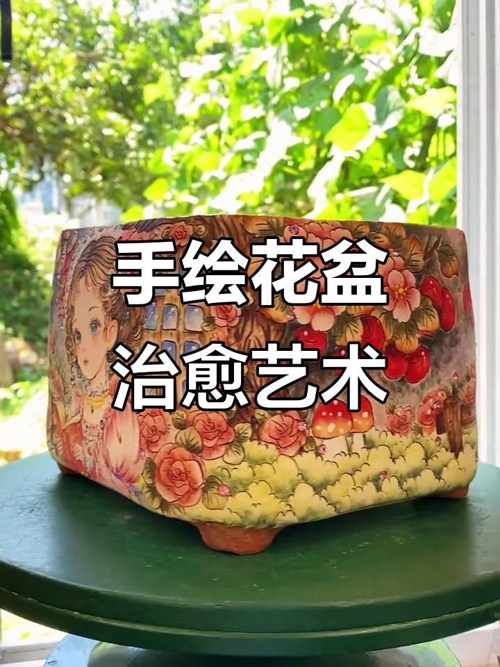 萌多多手绘花盆,治愈系绘画带来温暖心情