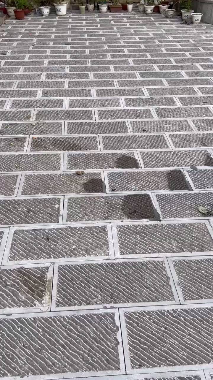 石雕青石地铺石 铺装效果
