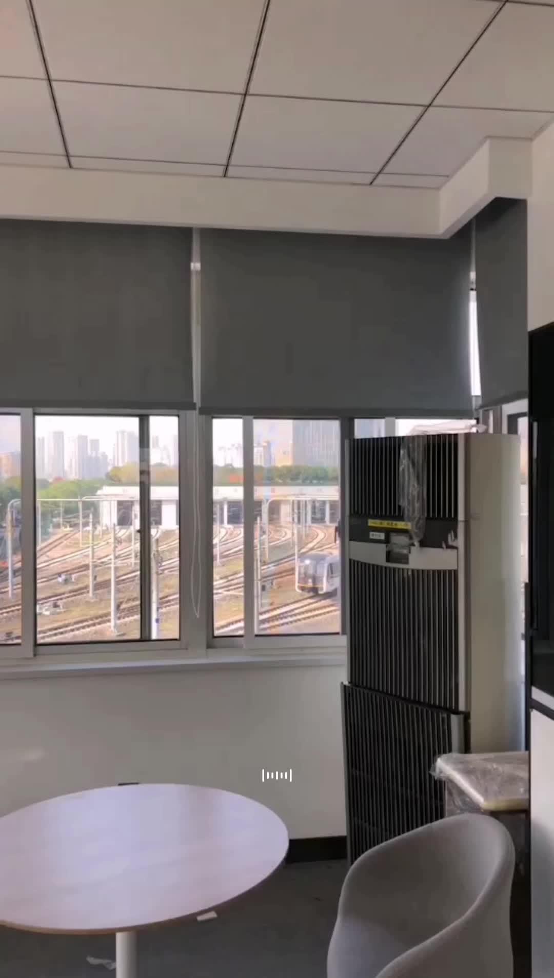 办公室电动遮阳卷帘窗帘 遮阳帘 卷帘 办公室窗帘 电动窗帘 上海窗帘