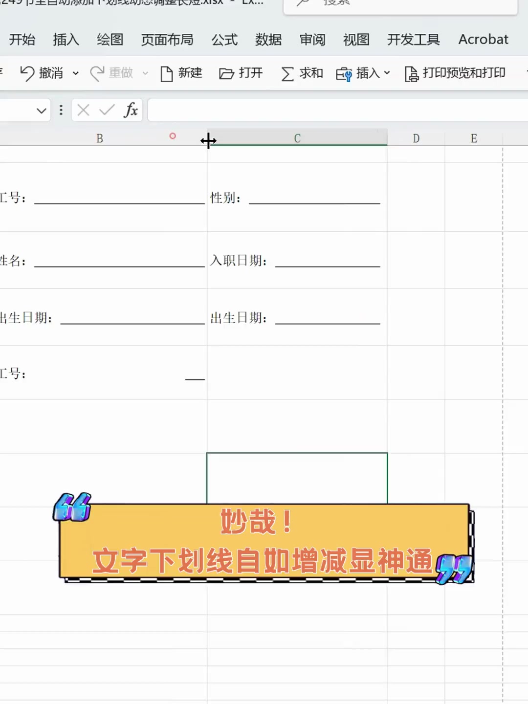 一个上面添一个下划线文字怎么写