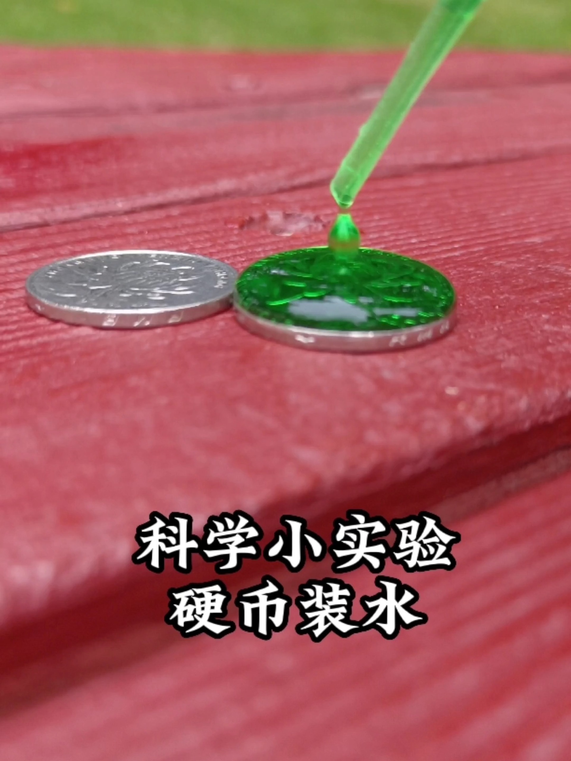 1个硬币装了38滴水,简单好玩的亲子实验