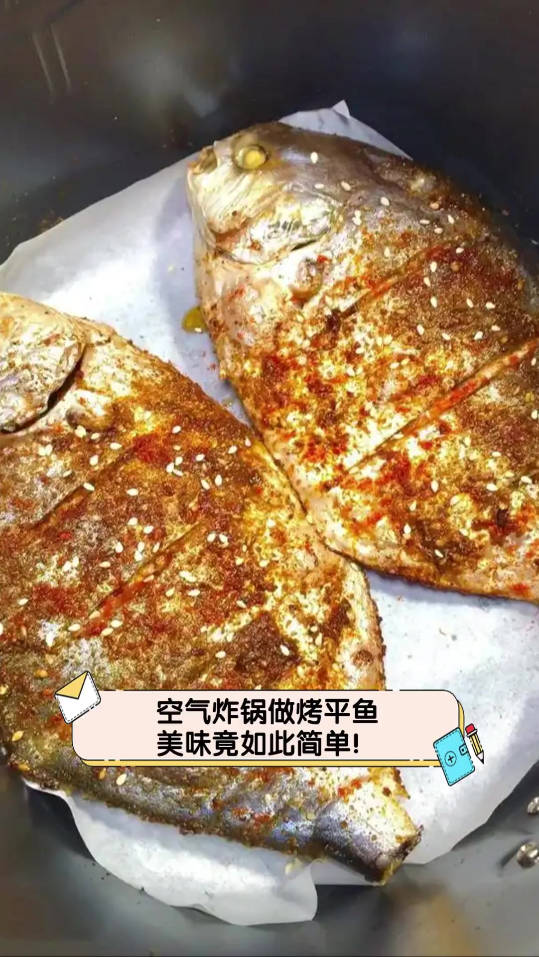 空气炸锅做烤平鱼美味竟如此简单