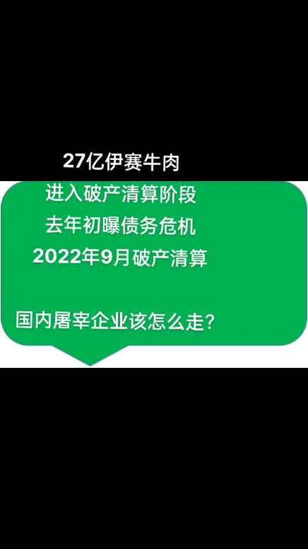 27亿伊赛牛肉 进入破产清算阶段-度小视