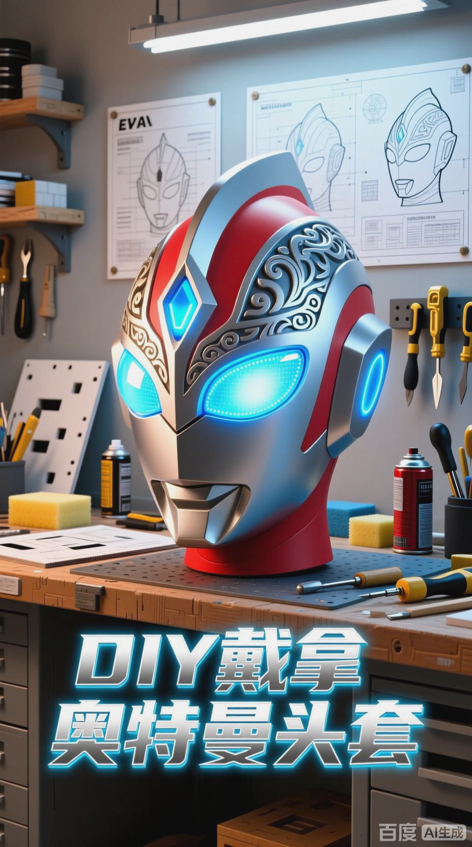 戴拿奥特曼头套制作全揭秘