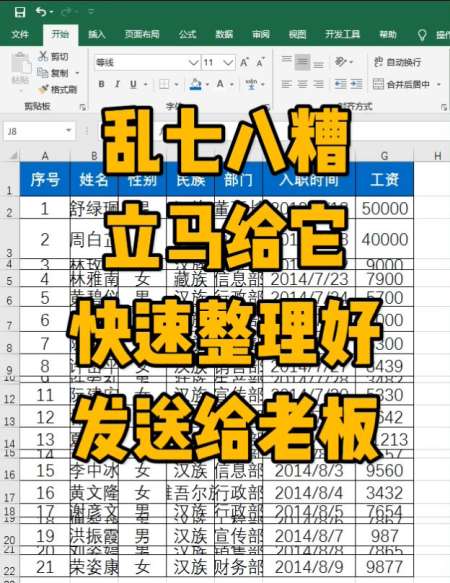 excel表格太乱调整一招搞定