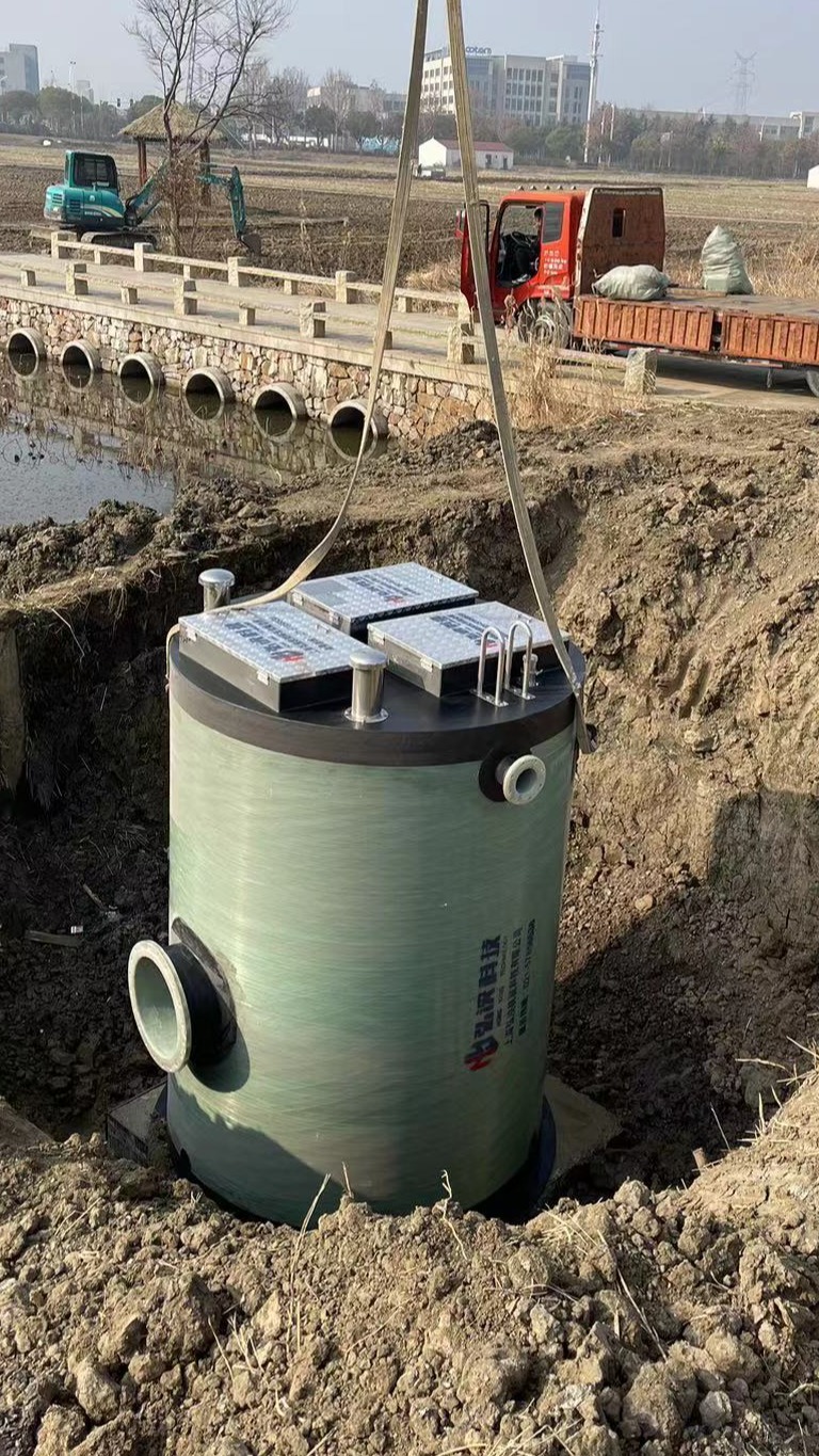 污水提升泵站内部构造及施工现场